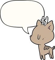 cute cartoon deer and speech bubble vector