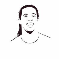 Ronaldinho's sketch, coloring, isolated style, eps 8. vector