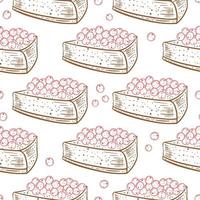 Pie with berries vector seamless pattern