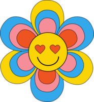 groovy retro element. flower power png