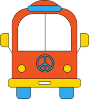 Vintage Hippie-Bus. Retro-Groove-Element png