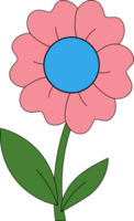 hermosa flor con hojas png