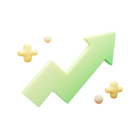 3D Business and Finance Icon, Stats Up, Used For Web, App, Etc png