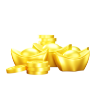 ilustração 3d de ícone de ouro de lingote png