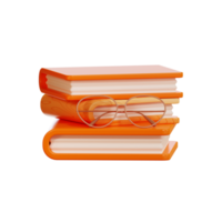 Book With Glasses Education and school, icon 3d Illustration png