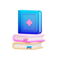 icono de conocimiento del libro médico, ilustración 3d png