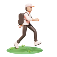 3D-Illustrationsfigur, Highschool-Junge png