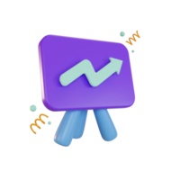 3d Icon Business, Whiteboard, with statistics png