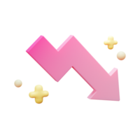 3D Business and Finance Icon, Stats down, Used For Web, App, Etc png