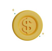 ícone de negócios 3d, moeda de dólar, para web, app, infográfico png