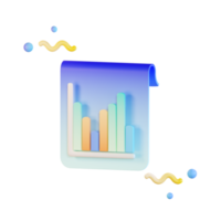 illustrazione 3d dei file di statistica dei dati png