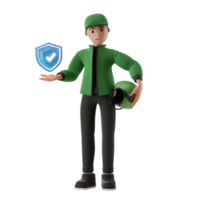 Delivery Service, with character, and safe protection, 3d Illustration png
