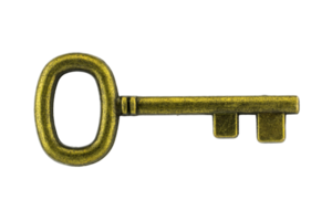 Vintage Schlüssel antiken goldenen Schlüssel auf weißem Hintergrund png