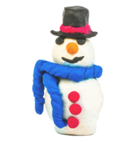 muñeco de nieve figuras de plastilina personaje de navidad de dibujos animados png