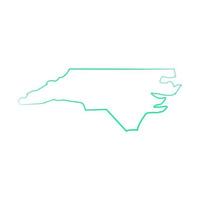 North Carolina map illustrated vector