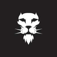 Vector illustration of lion face on black background