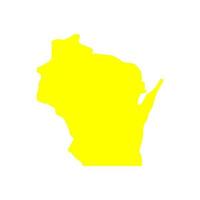 mapa de wisconsin sobre fondo blanco vector