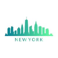 New york skyline on white background vector