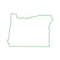 mapa de oregon sobre fondo blanco vector