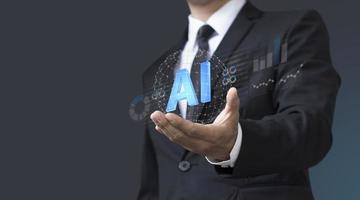 Business man select Artificial Intelligence photo