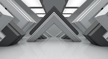 White abstract background and space, 3d rendering photo