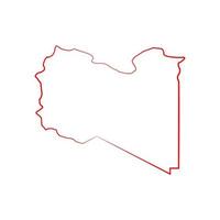 libia mapa sobre fondo blanco vector