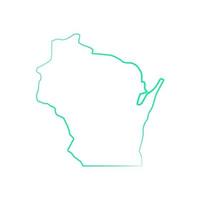 Wisconsin map on white background vector