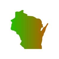 Wisconsin map on white background vector