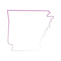 Mapa de Arkansas sobre fondo blanco. vector