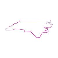 North Carolina map illustrated vector