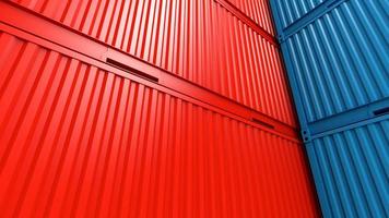 Stack of containers box background, Cargo freight ship for import export business, 3d rendering photo