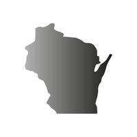 Wisconsin map on white background vector