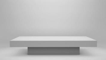 Modern white podium pedestal platform, space background, 3d rendering photo