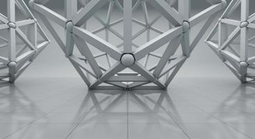 White futuristic structure space background, 3d rendering photo