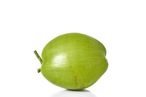 Green young coconut on white background photo