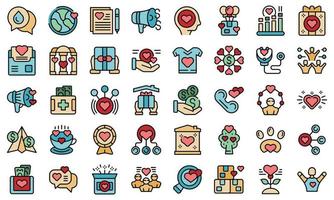 Generosity icons set vector flat