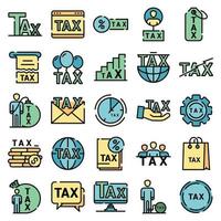 iconos de impuestos vector plano
