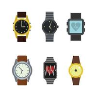 conjunto de iconos de reloj inteligente, estilo plano vector