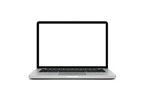 Isolated laptop with empty space on white background photo