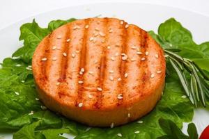 Salmon burger cutlet photo