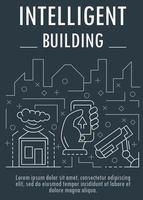 Intelligent building banner, outline style vector