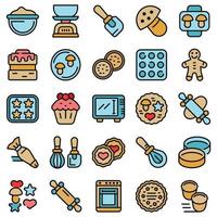 conjunto de iconos de moldes de galletas vector plano