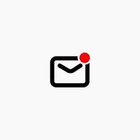 icono de notificación de correo electrónico. nuevo mensaje o símbolo de línea de notificación de la bandeja de entrada. vector
