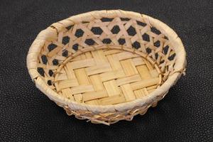 Empty wicker bowl photo