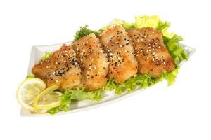 Roasted fish with lemon photo