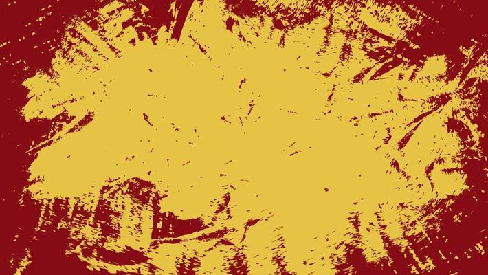 Abstract Yellow Grunge Frame Design In Red Scratch Background