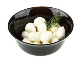 photo of delicious small mozzarella cherries