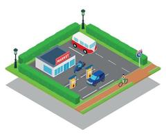 Market concept banner, isometric style vector