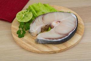 Raw blue shark steak photo