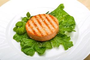 Salmon burger cutlet photo